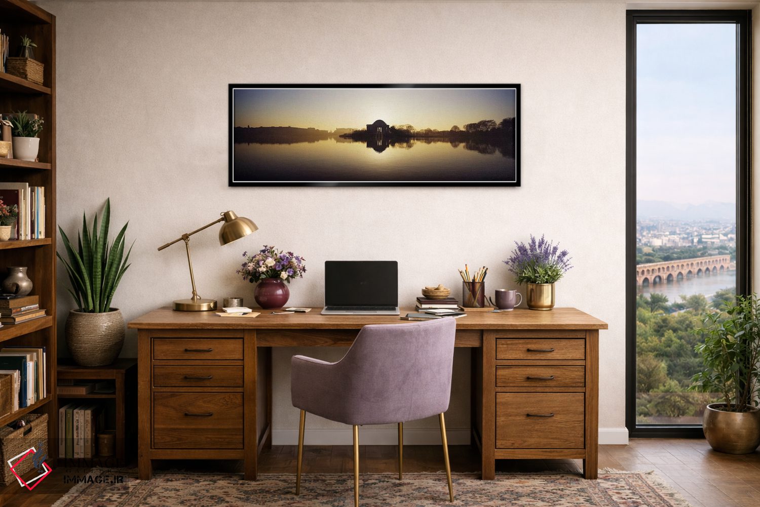 تابلو دکوراتیو Jefferson Memorial, Tidal Basin, Potomac River, Washing… اثر پانورامیک ایمجز - D2B