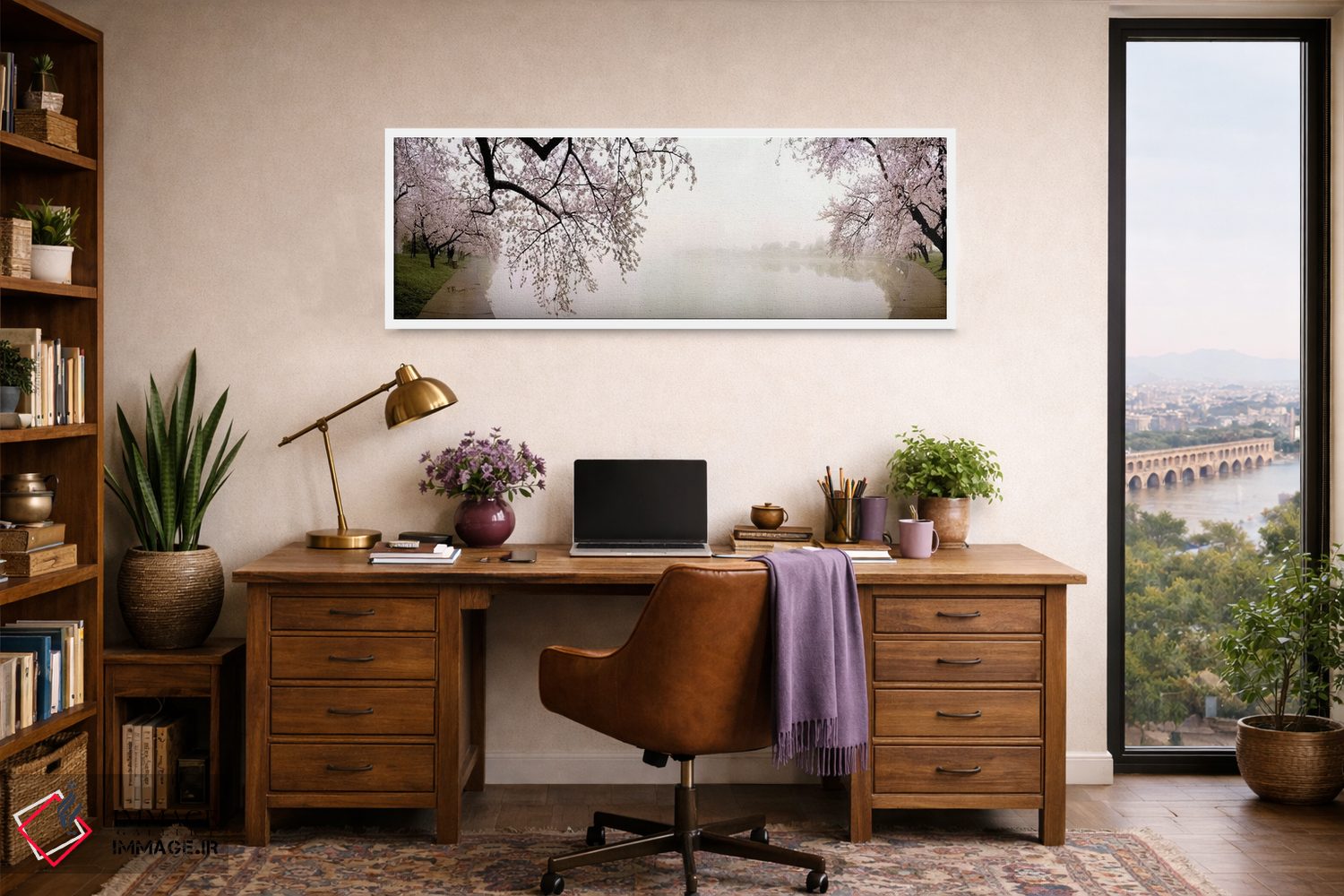 تابلو دکوراتیو USA,شکوفه های گیلاس در کنار دریاچه، واشنگتن دی سی، آمری… اثر پانورامیک ایمجز - D1W