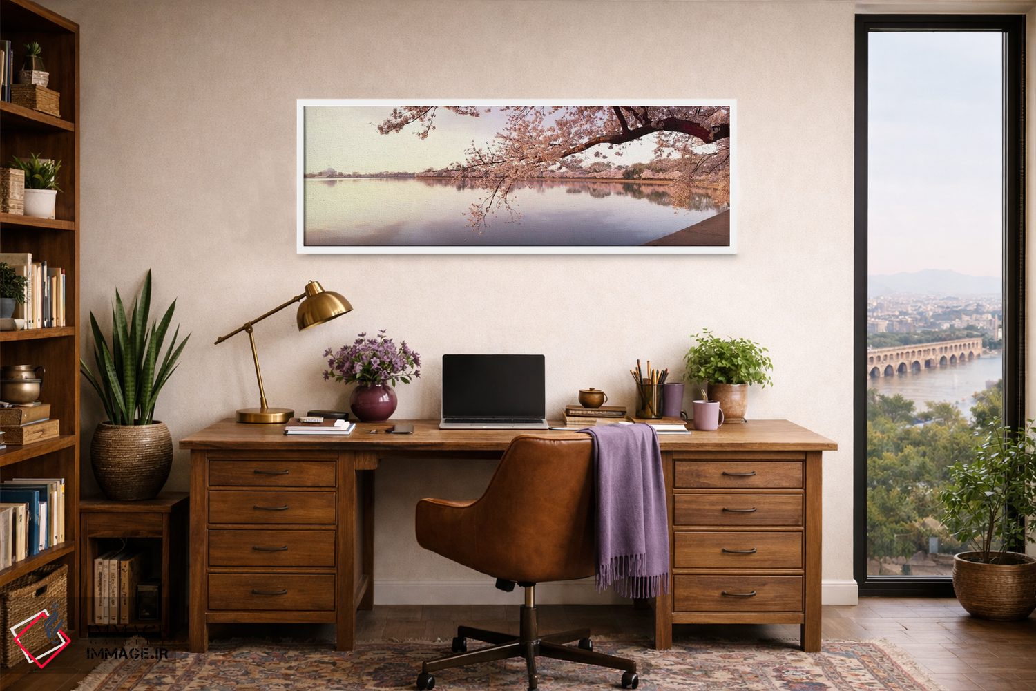 تابلو دکوراتیو Washington DC, USA,شکوفه های گیلاس در کنار دریاچه، واشن… اثر پانورامیک ایمجز - D1W