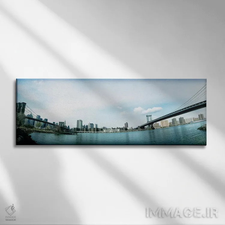 تابلو دکوراتیو Brooklyn bridge, Manhattan Bridge, East River, Brooklyn… اثر پانورامیک ایمجز - نمای روبهرو روی دیوار