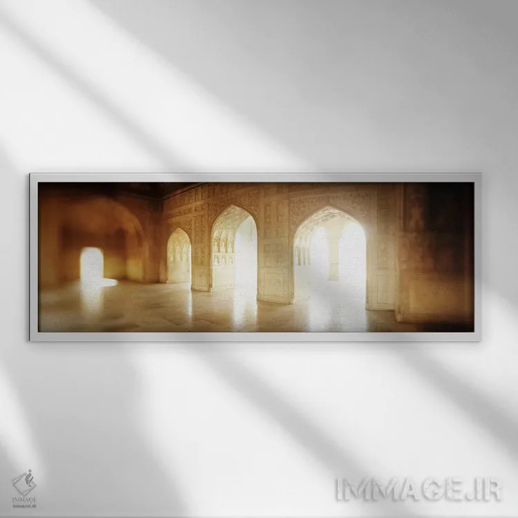 تابلو دکوراتیو Agra Fort, Agra, Uttar Pradesh, India,فضای داخلی تالار… اثر پانورامیک ایمجز - نمای قابدار سفید