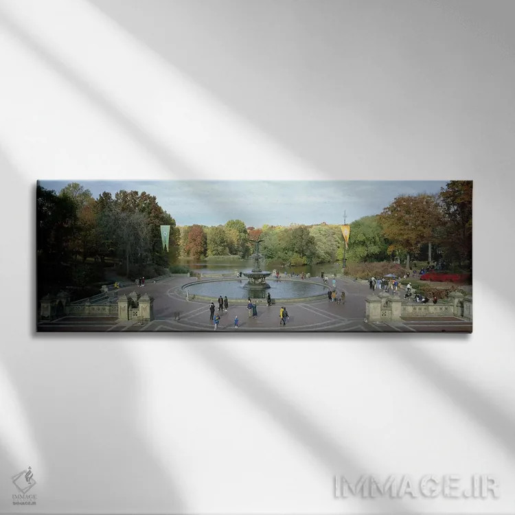تابلو دکوراتیو Bethesda Fountain, Central Park, Manhattan, New York Ci… اثر پانورامیک ایمجز - نمای روبهرو روی دیوار