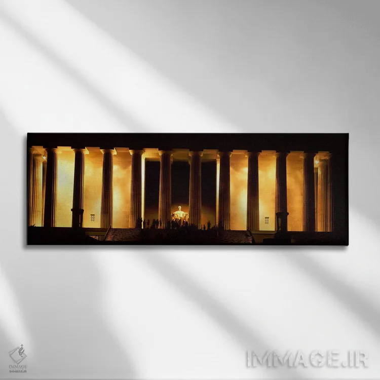 تابلو دکوراتیو Lincoln Memorial, Washington DC, USA,مجسمه آبراهام لینک… اثر پانورامیک ایمجز - نمای روبهرو روی دیوار