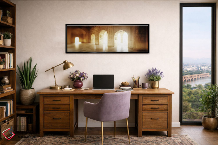 تابلو دکوراتیو Agra Fort, Agra, Uttar Pradesh, India,فضای داخلی تالار… اثر پانورامیک ایمجز - D2B