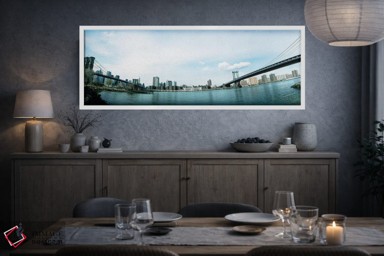 تابلو دکوراتیو Brooklyn bridge, Manhattan Bridge, East River, Brooklyn… اثر پانورامیک ایمجز - D3W