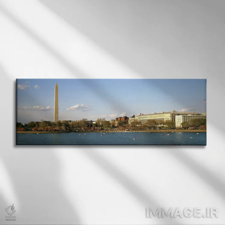 تابلو دکوراتیو Washington Monument, Potomac River, Washington DC, USA… اثر پانورامیک ایمجز - نمای روبهرو روی دیوار