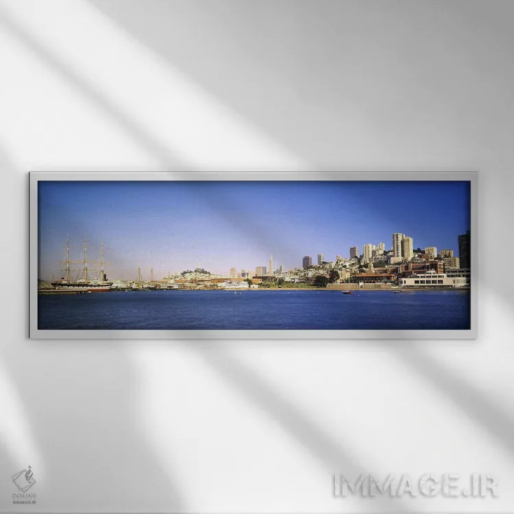 تابلو دکوراتیو Coit Tower, Ghirardelli Square, San Francisco, Californ… اثر پانورامیک ایمجز - نمای قابدار سفید