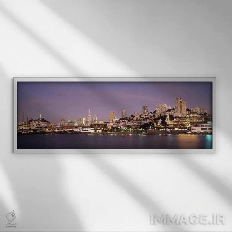 تابلو دکوراتیو Coit Tower, Ghirardelli Square, San Francisco, Californ… اثر پانورامیک ایمجز - نمای قابدار سفید