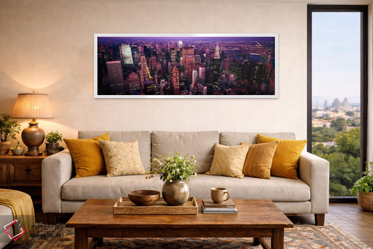 تابلو دکوراتیو New York City, New York State, USA,نمای هوایی از شهر، م… اثر پانورامیک ایمجز - D3W