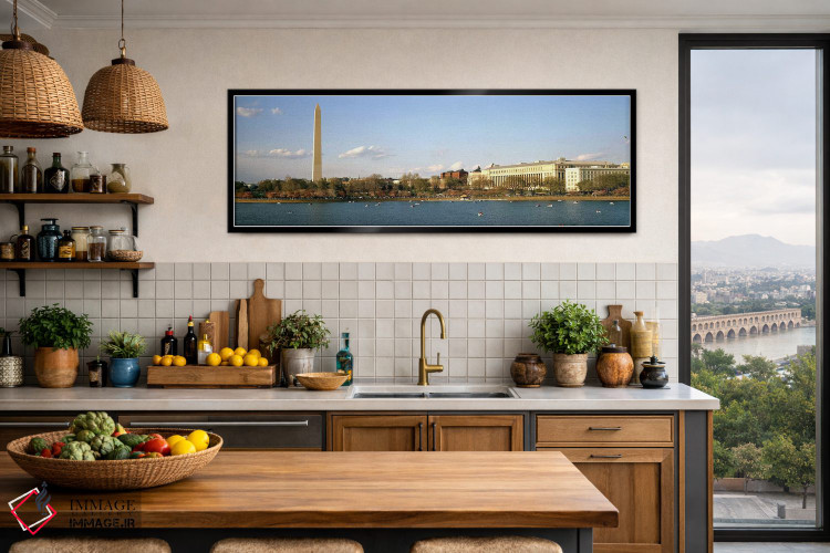 تابلو دکوراتیو Washington Monument, Potomac River, Washington DC, USA… اثر پانورامیک ایمجز - D4B