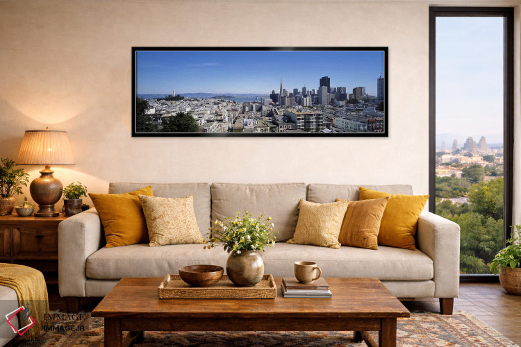 تابلو دکوراتیو Coit Tower, Telegraph Hill, Bay Bridge, San Francisco… اثر پانورامیک ایمجز - D6B