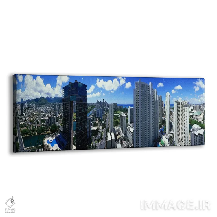 تابلو دکوراتیو Waikiki Beach, Oahu, Honolulu, Hawaii, USA,نمای ۳۶۰ درج… اثر پانورامیک ایمجز - نمای پرسپکتیو محصول