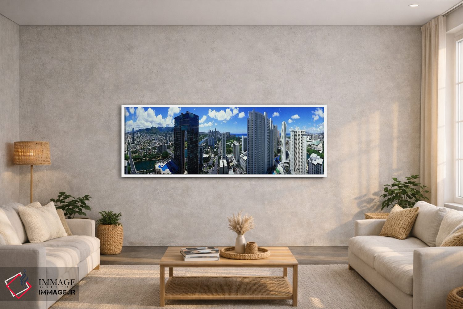تابلو دکوراتیو Waikiki Beach, Oahu, Honolulu, Hawaii, USA,نمای ۳۶۰ درج… اثر پانورامیک ایمجز - D2W