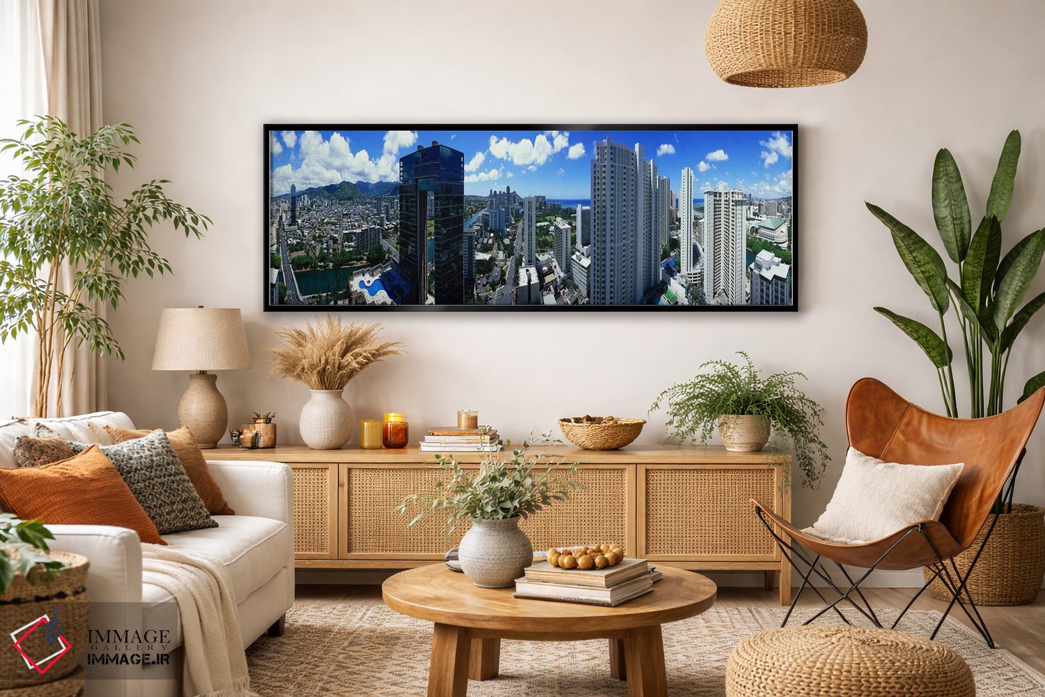 تابلو دکوراتیو Waikiki Beach, Oahu, Honolulu, Hawaii, USA,نمای ۳۶۰ درج… اثر پانورامیک ایمجز - D4B