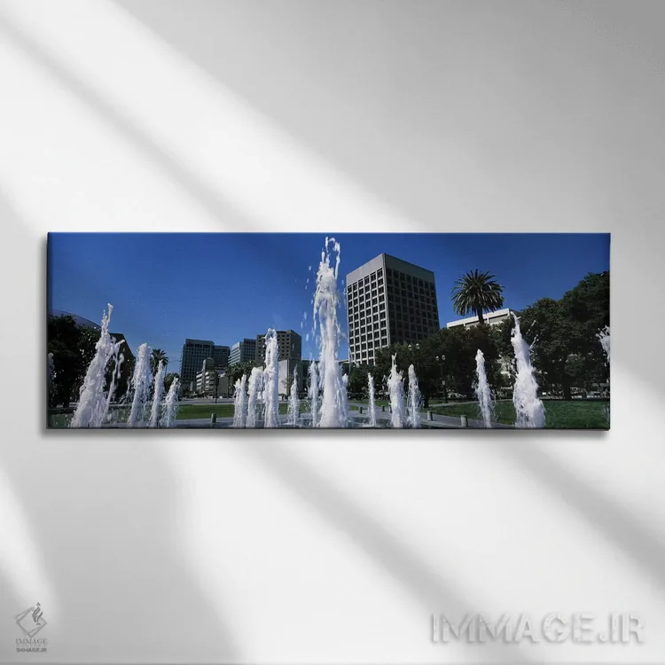 تابلو دکوراتیو Plaza De Cesar Chavez, Downtown San Jose, San Jose, San… اثر پانورامیک ایمجز - نمای روبهرو روی دیوار