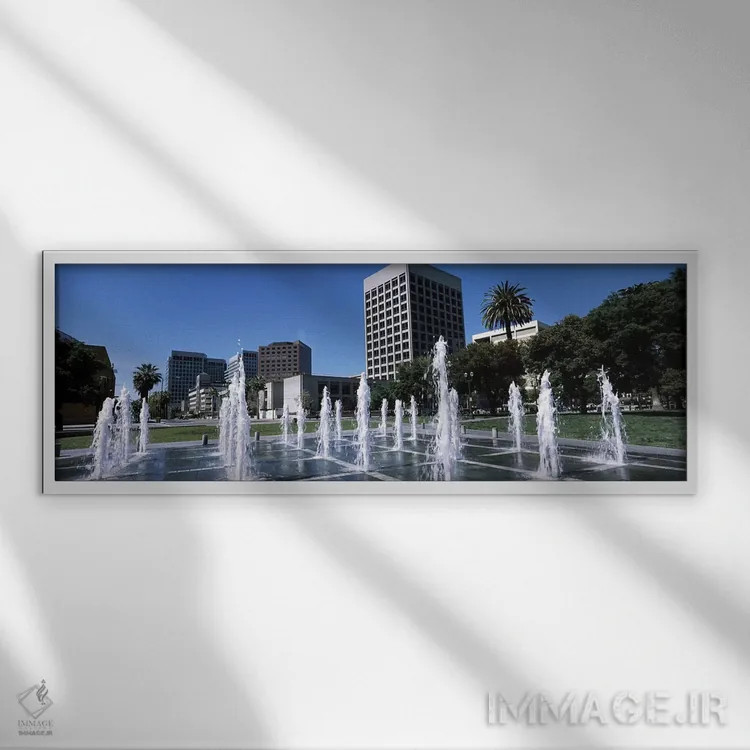 تابلو دکوراتیو Downtown San Jose, San Jose, Santa Clara County, Califo… اثر پانورامیک ایمجز - نمای قابدار سفید