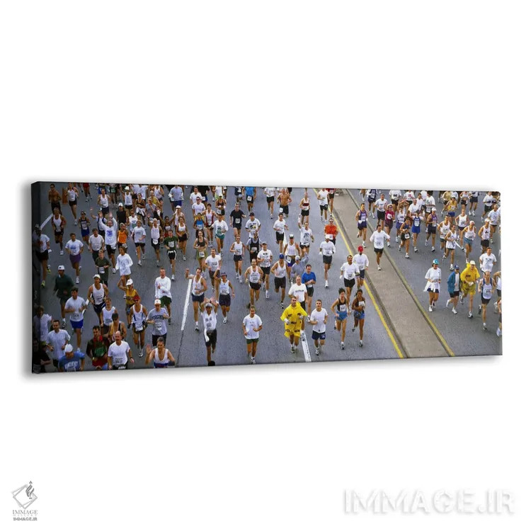 تابلو دکوراتیو Chicago, Illinois, USA,افراد در حال دویدن در ماراتن، ما… اثر پانورامیک ایمجز - نمای پرسپکتیو محصول