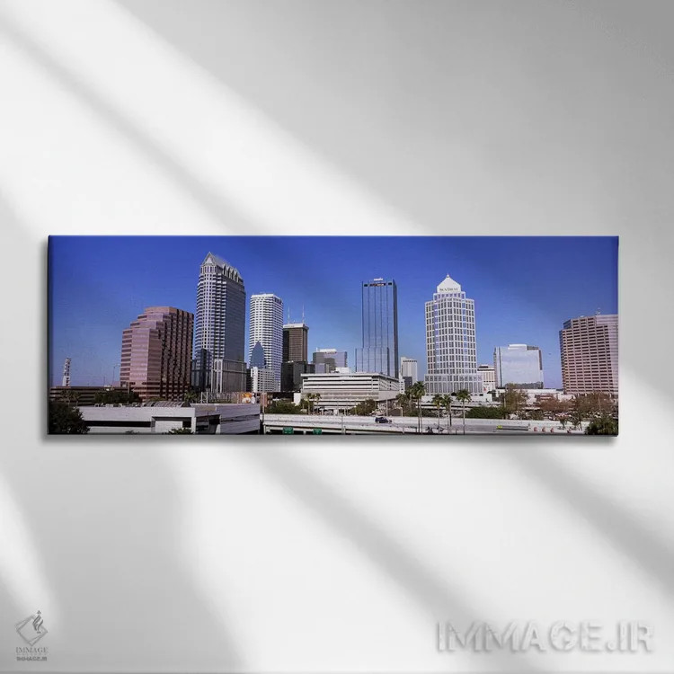 تابلو دکوراتیو Tampa, Hillsborough County, Florida, USA,آسمان خراش در… اثر پانورامیک ایمجز - نمای روبهرو روی دیوار