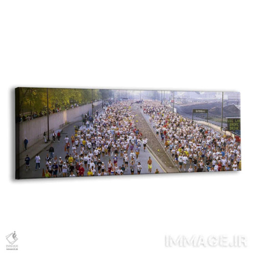 تابلو دکوراتیو Chicago, Illinois, USA,جمعیت در حال دویدن در ماراتن، ما… اثر پانورامیک ایمجز - نمای پرسپکتیو محصول