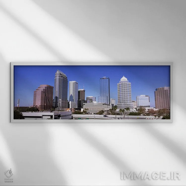 تابلو دکوراتیو Tampa, Hillsborough County, Florida, USA,آسمان خراش در… اثر پانورامیک ایمجز - نمای قابدار سفید