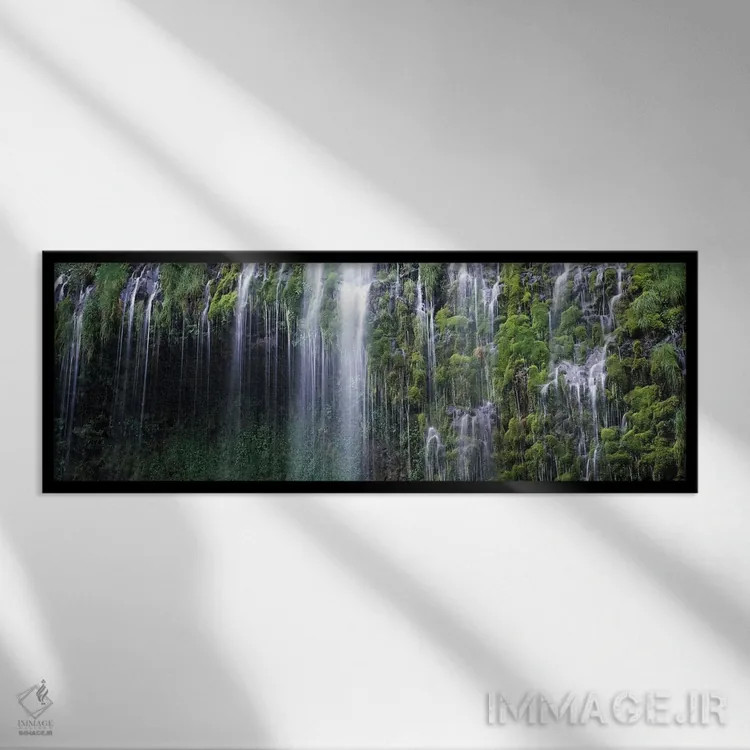 تابلو دکوراتیو Mossbrae Falls, Sacramento River, Dunsmuir, Siskiyou Co… اثر پانورامیک ایمجز - نمای قابدار مشکی