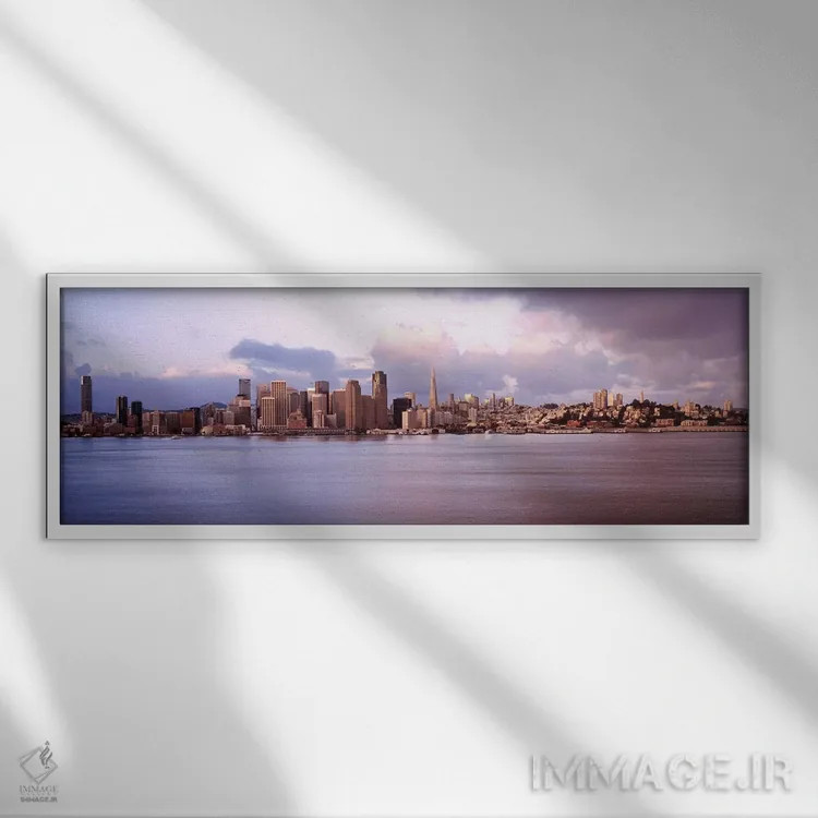 تابلو دکوراتیو San Francisco Bay, California, USA,خط افق سان فرانسیسکو… اثر پانورامیک ایمجز - نمای قابدار سفید