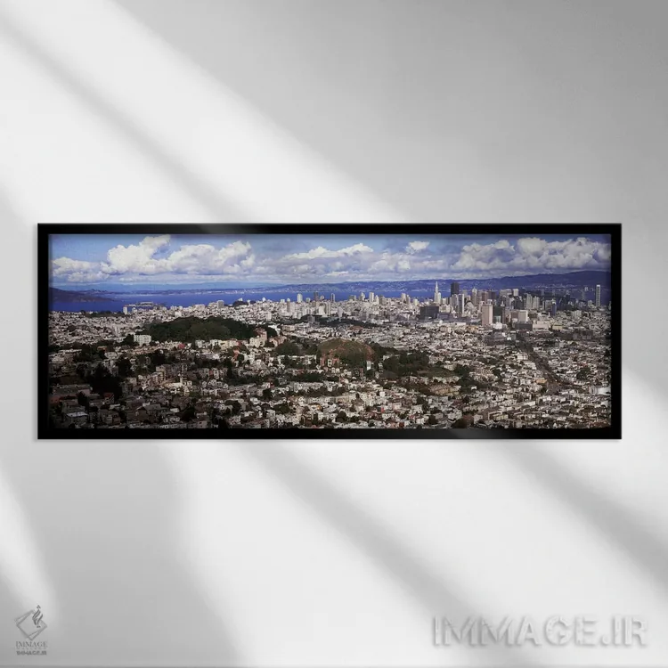 تابلو دکوراتیو San Francisco, California, USA,منظره شهری از دو قله، سا… اثر پانورامیک ایمجز - نمای قابدار مشکی