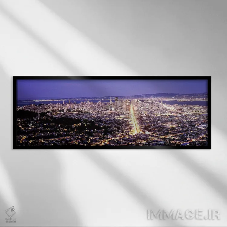 تابلو دکوراتیو San Francisco, California, USA,نمای هوایی از شهر، سان ف… اثر پانورامیک ایمجز - نمای قابدار مشکی