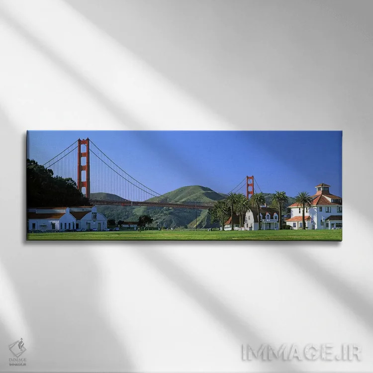 تابلو دکوراتیو Golden Gate Bridge, Crissy Field, San Francisco, Califo… اثر پانورامیک ایمجز - نمای روبهرو روی دیوار
