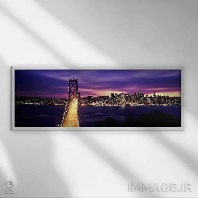 تابلو دکوراتیو Bay Bridge, San Francisco Bay, San Francisco, Californi… اثر پانورامیک ایمجز - نمای قابدار سفید