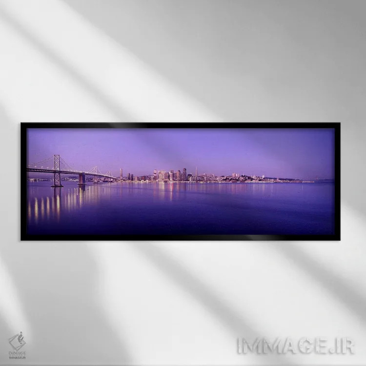 تابلو دکوراتیو Bay Bridge, San Francisco Bay, San Francisco, Californi… اثر پانورامیک ایمجز - نمای قابدار مشکی