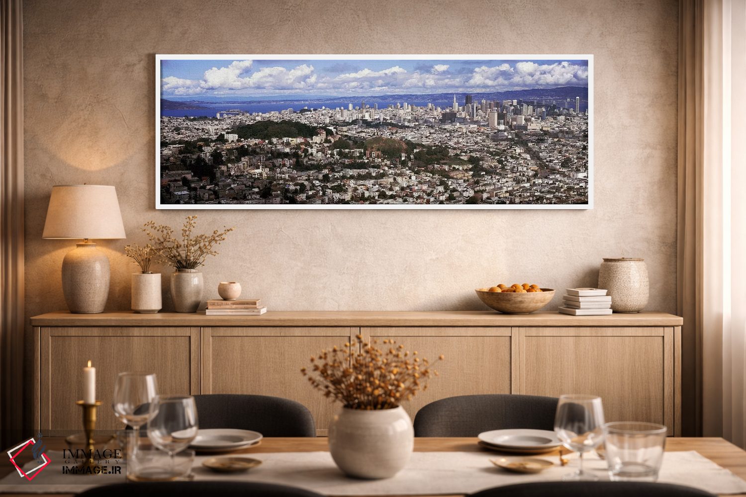 تابلو دکوراتیو San Francisco, California, USA,منظره شهری از دو قله، سا… اثر پانورامیک ایمجز - D2W