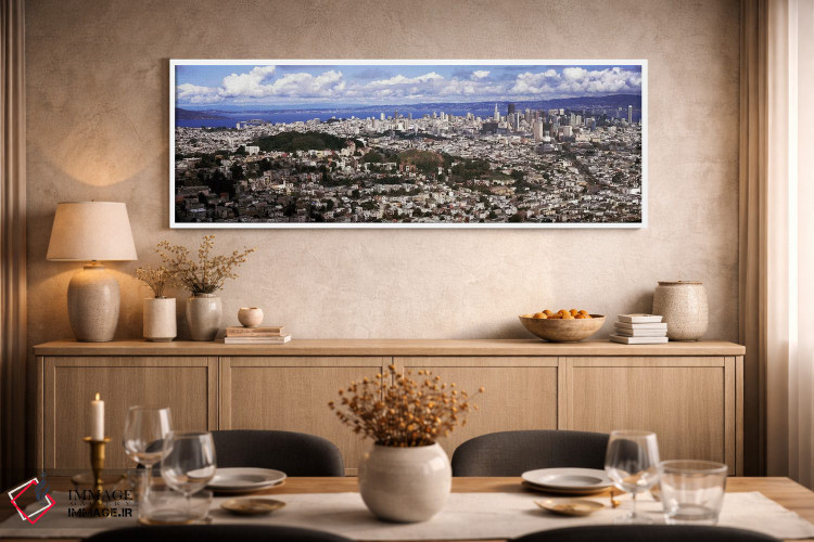 تابلو دکوراتیو San Francisco, California, USA,منظره شهری از دو قله، سا… اثر پانورامیک ایمجز - D2W