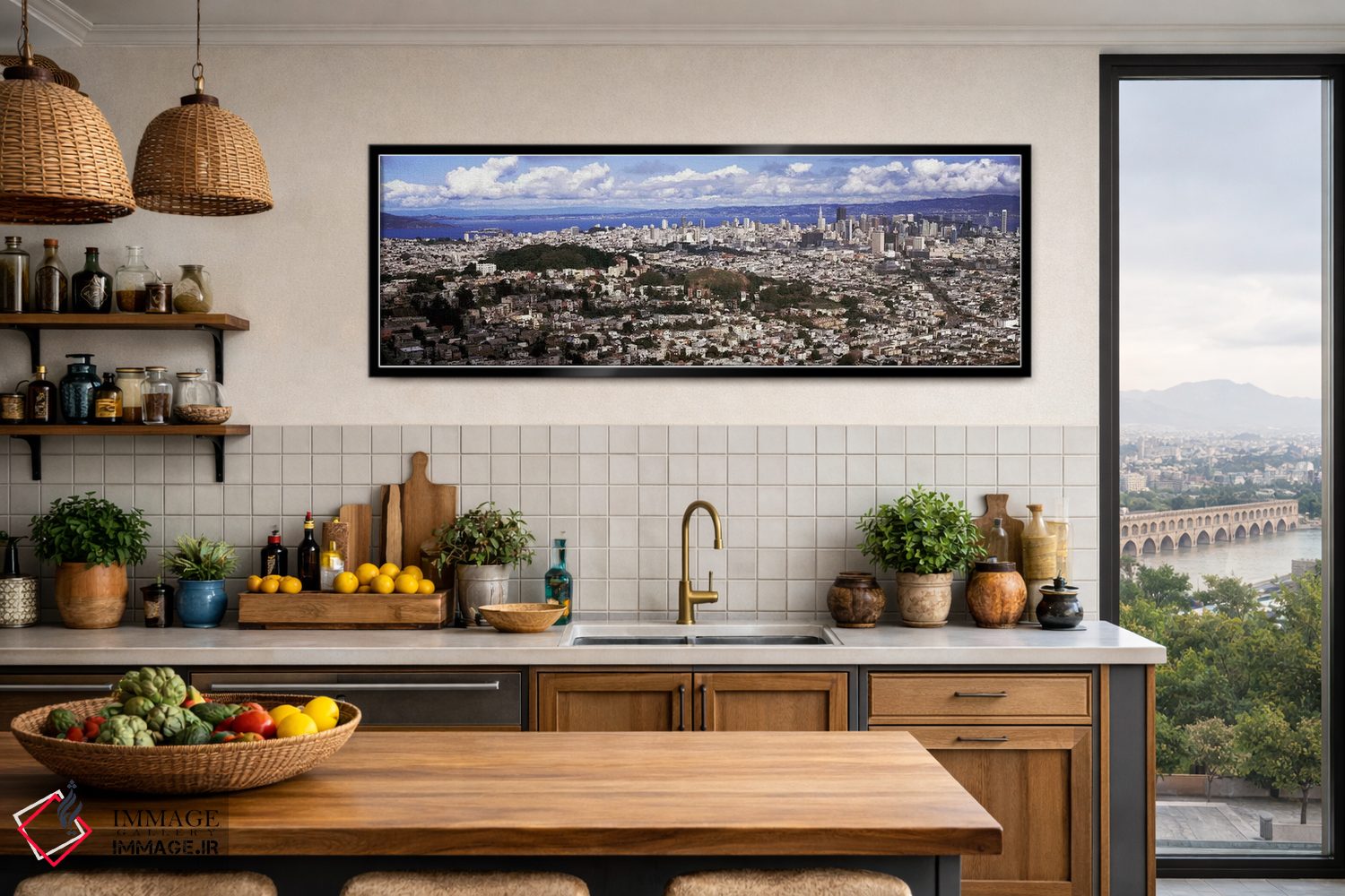 تابلو دکوراتیو San Francisco, California, USA,منظره شهری از دو قله، سا… اثر پانورامیک ایمجز - D4B