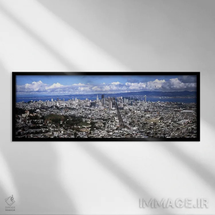 تابلو دکوراتیو San Francisco, California, USA #2,منظره شهری از دو قله… اثر پانورامیک ایمجز - نمای قابدار مشکی