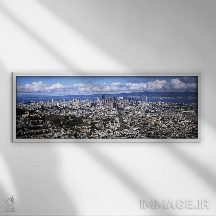تابلو دکوراتیو San Francisco, California, USA #2,منظره شهری از دو قله… اثر پانورامیک ایمجز - نمای قابدار سفید