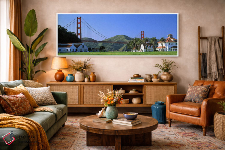 تابلو دکوراتیو Golden Gate Bridge, Crissy Field, San Francisco, Califo… اثر پانورامیک ایمجز - D3W