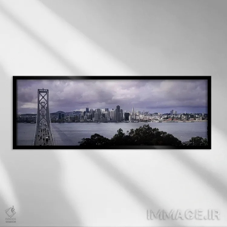 تابلو دکوراتیو Bay Bridge, San Francisco Bay, San Francisco, Californi… اثر پانورامیک ایمجز - نمای قابدار مشکی