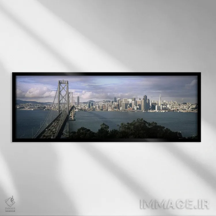 تابلو دکوراتیو Bay Bridge, San Francisco Bay, San Francisco, Californi… اثر پانورامیک ایمجز - نمای قابدار مشکی