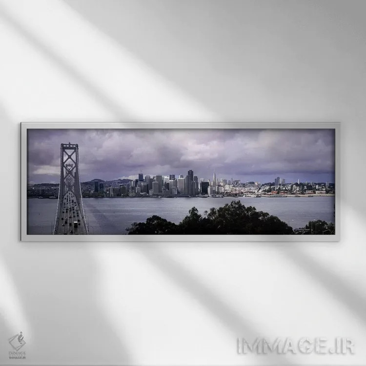 تابلو دکوراتیو Bay Bridge, San Francisco Bay, San Francisco, Californi… اثر پانورامیک ایمجز - نمای قابدار سفید