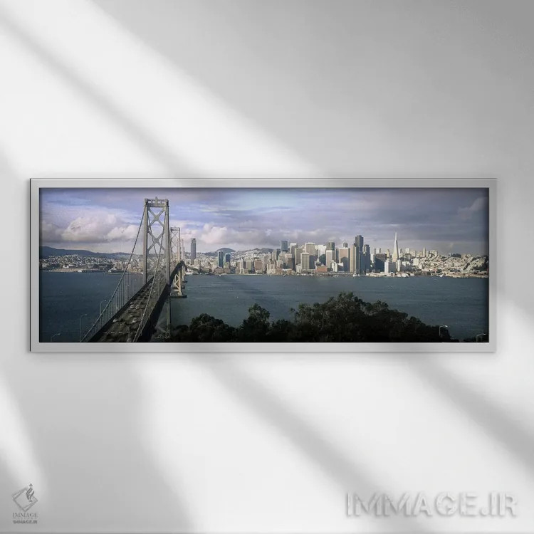 تابلو دکوراتیو Bay Bridge, San Francisco Bay, San Francisco, Californi… اثر پانورامیک ایمجز - نمای قابدار سفید