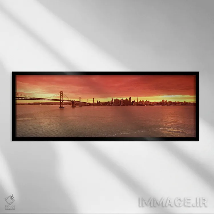 تابلو دکوراتیو Bay Bridge, San Francisco Bay, San Francisco, Californi… اثر پانورامیک ایمجز - نمای قابدار مشکی
