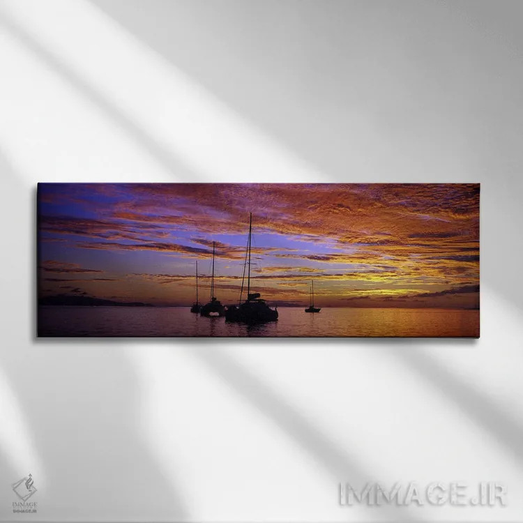 تابلو دکوراتیو Tahiti, French Polynesia,قایق های بادبانی در دریا، تاهی… اثر پانورامیک ایمجز - نمای روبهرو روی دیوار
