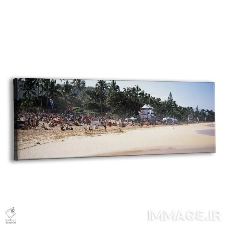 تابلو دکوراتیو North Shore, Oahu, Hawaii, USA,گردشگران در ساحل، نورث ش… اثر پانورامیک ایمجز - نمای پرسپکتیو محصول