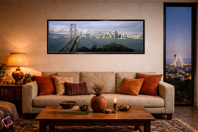 تابلو دکوراتیو Bay Bridge, San Francisco Bay, San Francisco, Californi… اثر پانورامیک ایمجز - D5B