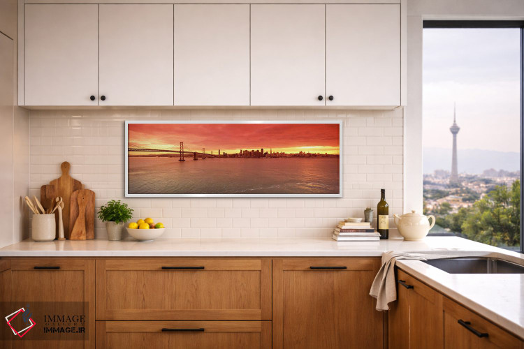 تابلو دکوراتیو Bay Bridge, San Francisco Bay, San Francisco, Californi… اثر پانورامیک ایمجز - D3W