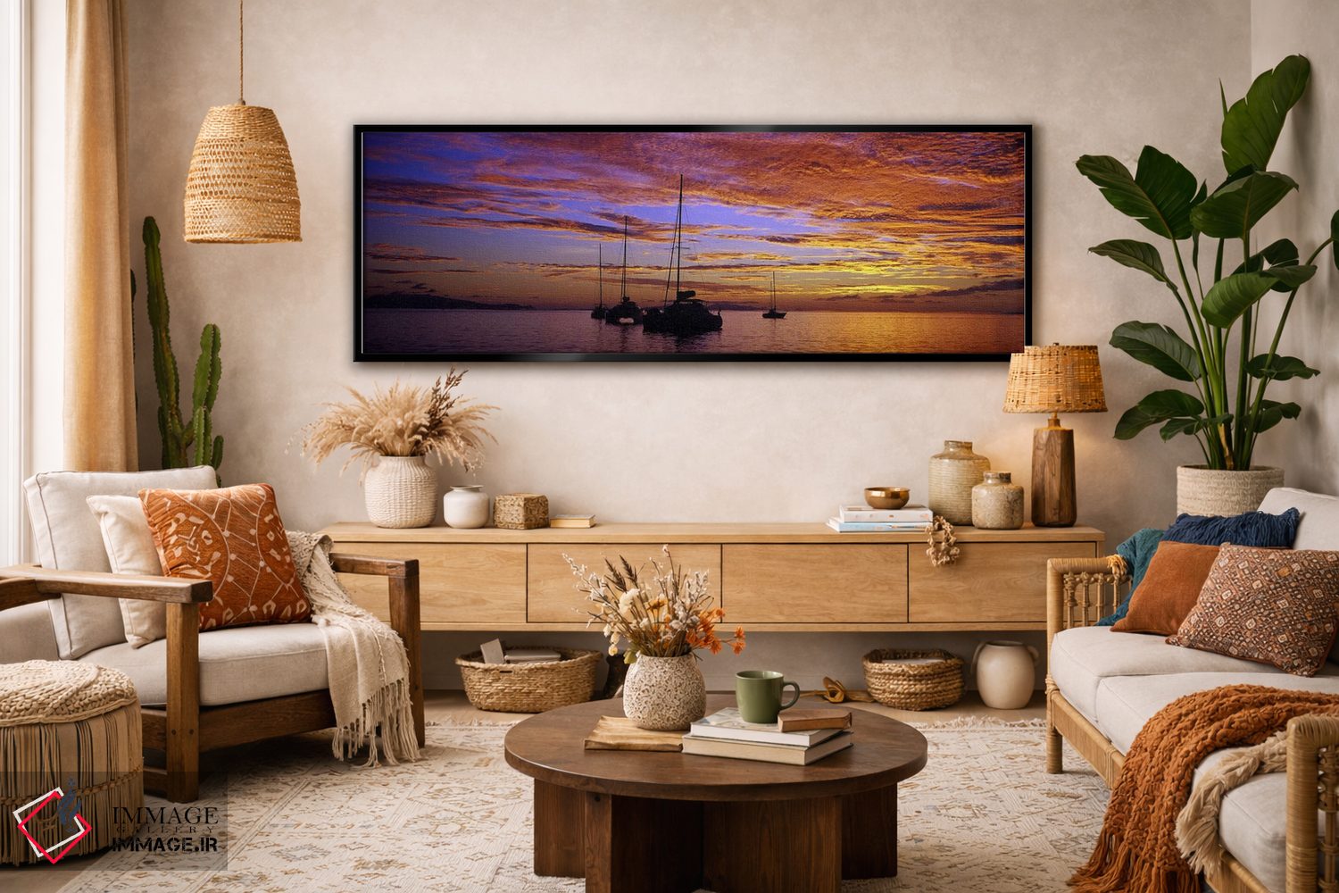 تابلو دکوراتیو Tahiti, French Polynesia,قایق های بادبانی در دریا، تاهی… اثر پانورامیک ایمجز - D4B