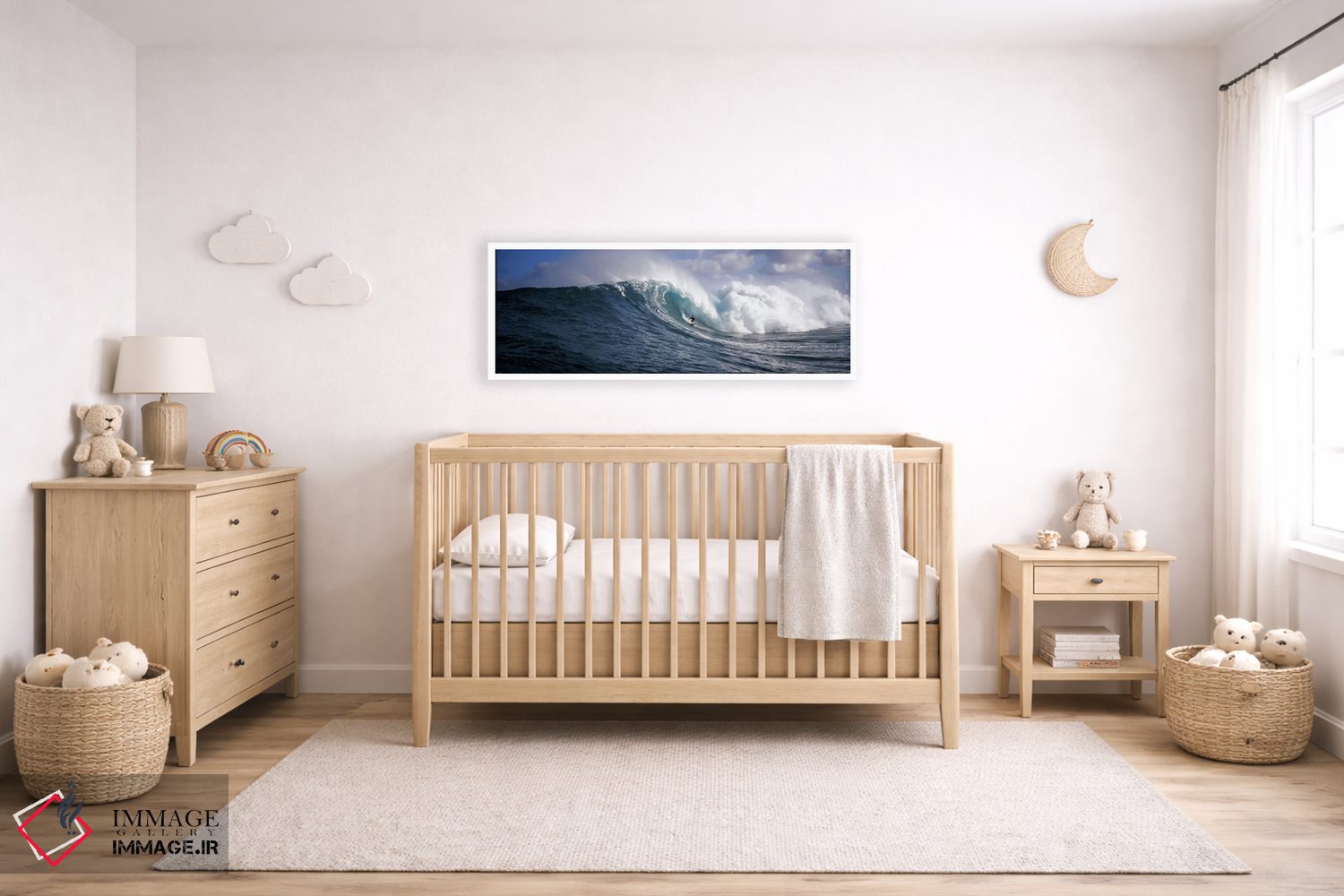 تابلو دکوراتیو Maui, Hawai'i, USA,موج سوار تنها بر روی موج سهمگین، مائ… اثر پانورامیک ایمجز - D6W