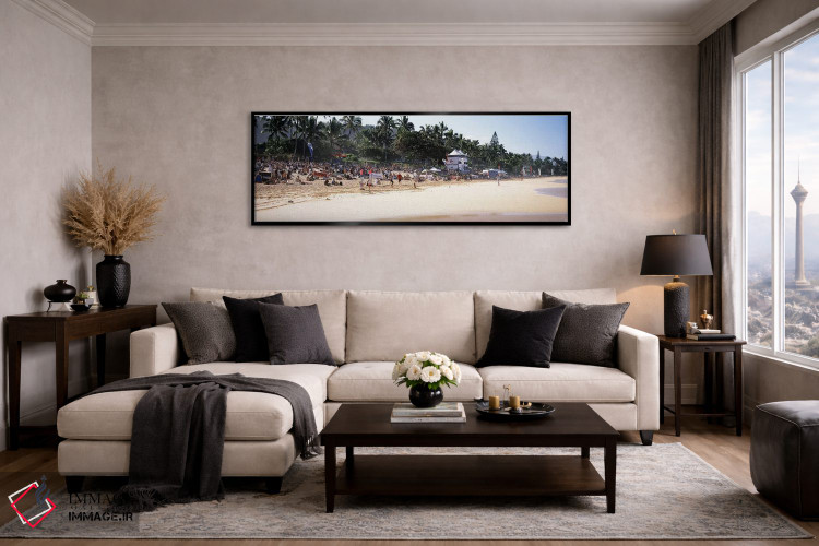 تابلو دکوراتیو North Shore, Oahu, Hawaii, USA,گردشگران در ساحل، نورث ش… اثر پانورامیک ایمجز - D3B