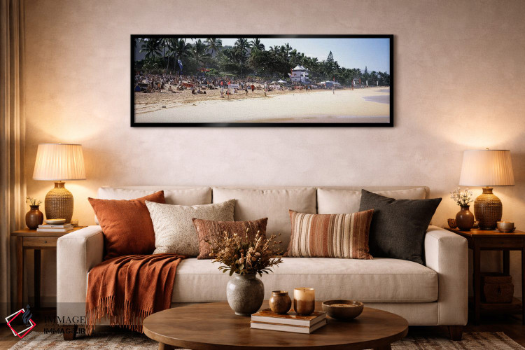 تابلو دکوراتیو North Shore, Oahu, Hawaii, USA,گردشگران در ساحل، نورث ش… اثر پانورامیک ایمجز - D4B